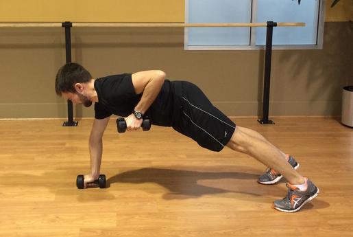 weighted dumbbell rolls