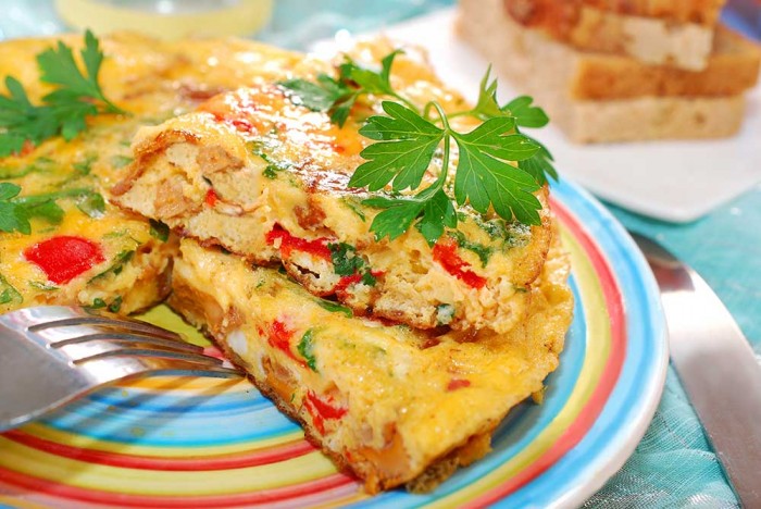 Mushroom Tomato Basil Frittata